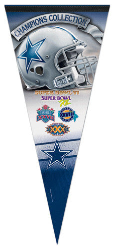 Dallas Cowboys 5-Time Super Bowl Champions EXTRA-LARGE Premium Pennant