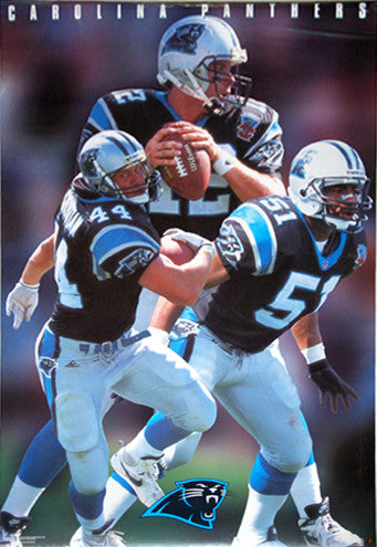 Carolina Panthers Inaugural Season NFL Action Poster - Costacos Brothers 1995