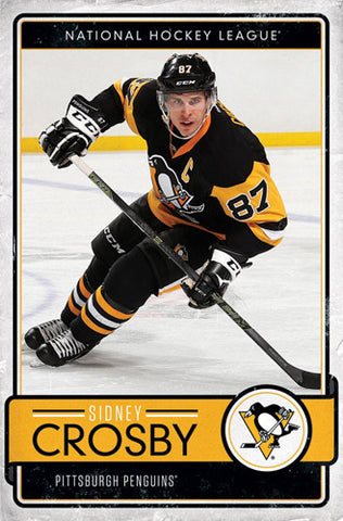 Sidney Crosby "Throwback" Pittsburgh Penguins Official NHL Hockey Wall POSTER - Trends 2016