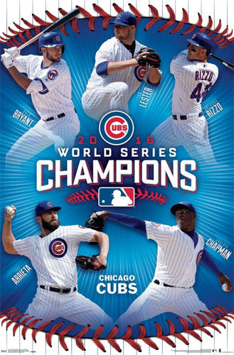 Chicago Cubs 2016 World Series CHAMPIONS 5-Player Commemorative Poster ...
