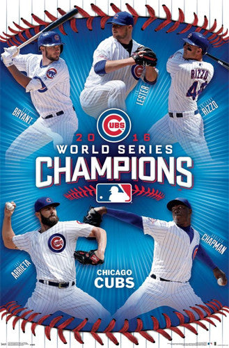 Chicago Cubs 2016 World Series CHAMPIONS 5-Player Commemorative Poster - Trends Int'l.