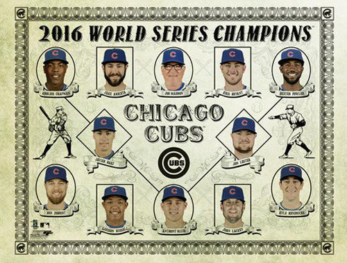 Chicago Cubs 2016 World Series Champions Art W Flag 8x10 to 48x36 Art 01