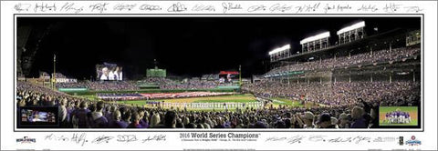 Chicago Cubs "World Series Majesty 2016" Panoramic Poster Print w/25 Facs. Signatures (IL-412A)