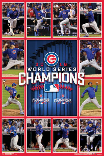 2016 Chicago Cubs Team Signed Chicago Cubs 2016 World Series Celebration  Spotlight 16x20 Photo - Schwartz Authenticated