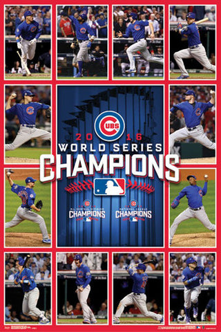 Chicago Cubs 2016 World Series "Game 7 Heroes" Championship Commemorative Poster - Trends