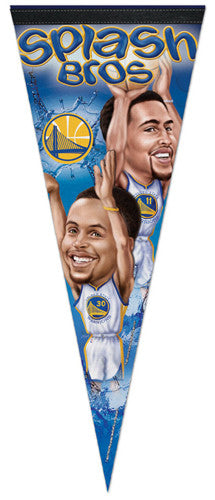 Stephen Curry and Klay Thompson "Splash Bros" Cartoon-Style Premium Felt Pennant - Wincraft