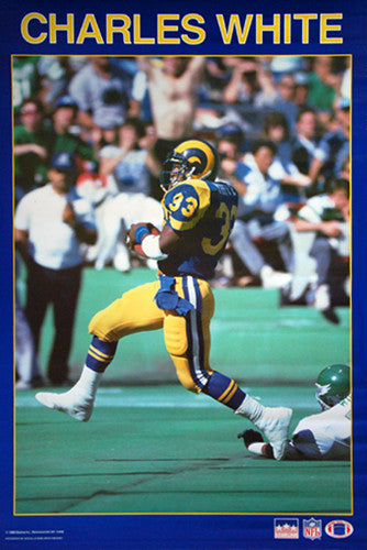 Charles White "Touchdown!" (1987) L.A. Rams NFL Action Poster - Starline Inc.