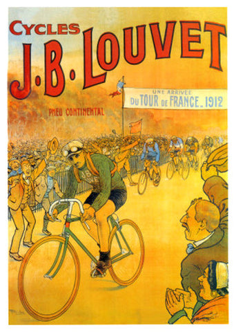 Cycles J.B. Louvet Vintage Poster Reprint (Tour de France 1912) - Editions Clouets
