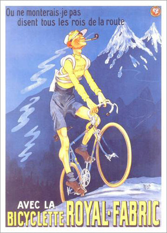 Cycling "La Bicyclette Royal-Fabric" c.1910 Art Deco Vintage Poster Reprint - Editions Clouets