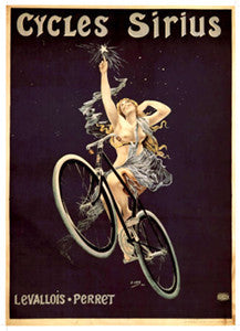 Cycles Sirius Levallois-Perret (Nude Bicycling Angel) Vintage c.1899 Reprint Poster
