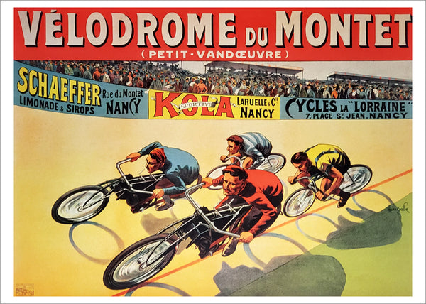 Cycling Race "Velodrome du Montet" c.1925 Art Deco Vintage Poster Reprint (Artist Marcellin Auzolle)