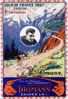 Bicyclette Thomann 1927 Tour de France Vintage Cycling Poster Reprint - Horton Collection