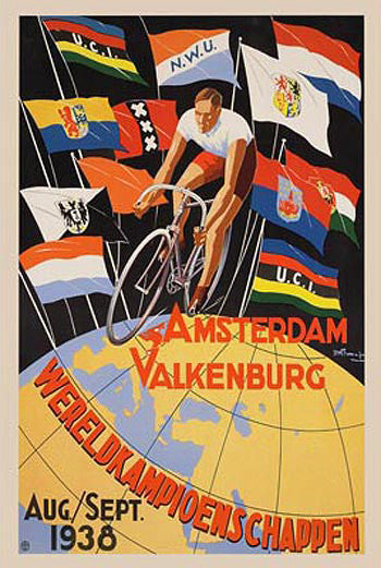1938 World Cycling Championships Event Poster Vintage Reprint - Horton Collection