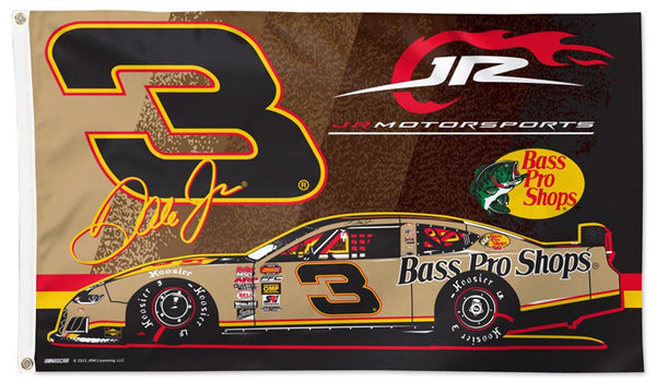 Dale Earnhardt Jr. NASCAR Bass Pro Shops GOLD #3 Chevy Camaro 3' x 5' Banner FLAG - Wincraft 2022