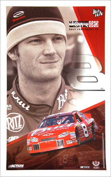 Dale Earnhardt Jr. "Top Ten" NASCAR Racing Premium Poster - Action Collectables 2003