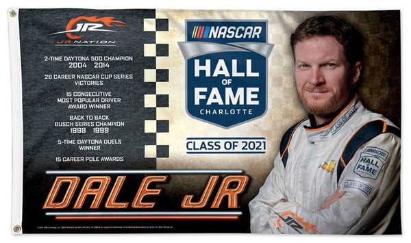 Dale Earnhardt Jr. JR NASCAR Hall of Fame Official 3'x5' NASCAR Banner Flag - Wincraft