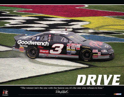 Dale Earnhardt "Drive" (1998 Daytona 500) NASCAR Motorvational Poster - Time Factory