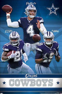 Dak Prescott Lone Star Great Dallas Cowboys QB NFL Action Poster