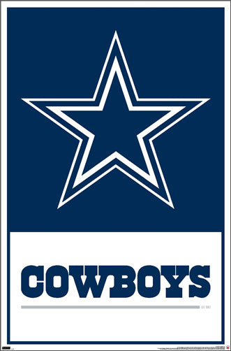 Dallas Cowboys Official NFL Football Team Logo and Script Poster - Cos ...