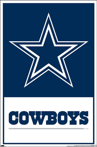 Dallas Cowboys Official NFL Football Team Logo and Script Poster - Costacos Sports