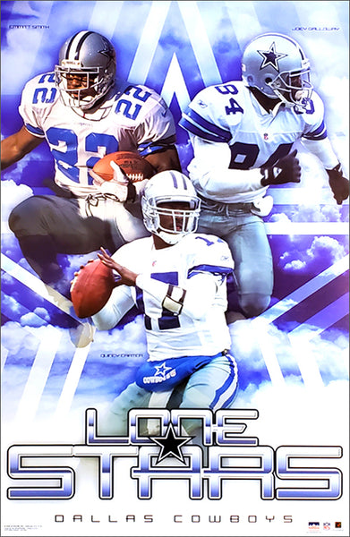 Dallas Cowboys Lone Stars (Quincy Carter, Galloway, Emmitt Smith) Po –  Sports Poster Warehouse