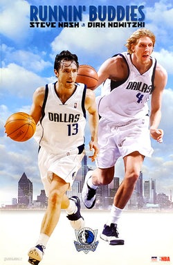 Steve Nash and Dirk Nowitzki "Runnin' Buddies" Dallas Mavericks Poster - Starline 2002