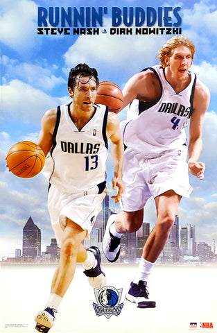 Steve Nash and Dirk Nowitzki "Runnin' Buddies" Dallas Mavericks Poster - Starline 2002