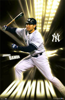 Johnny Damon "Bright Lights" New York Yankees MLB Action Poster - Costacos 2006