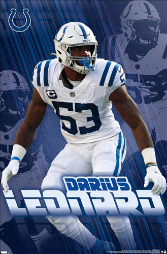Darius Leonard "Bonecrusher" Indianapolis Colts NFL Action Poster - Costacos 2021