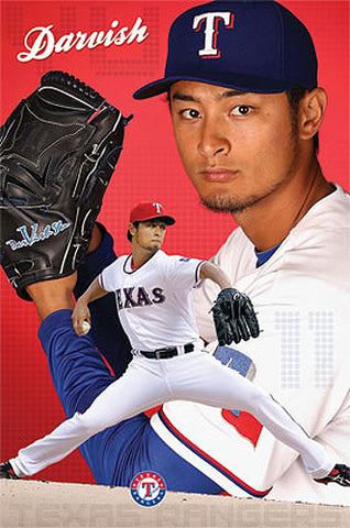 Yu Darvish "Ace" Texas Rangers MLB Baseball Action Poster - Costacos 2013