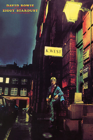 David Bowie "Ziggy Stardust" (1972) Album Cover Reprint Poster - Aquarius