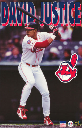 David Justice "Indians Action" Cleveland Indians Poster - Starline 1997