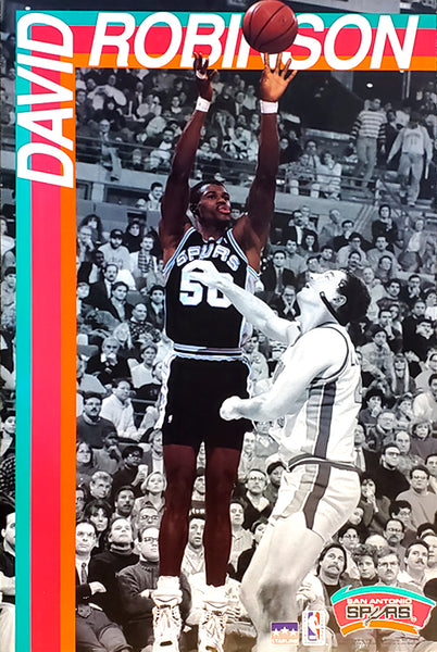 David Robinson vs. Bill Laimbeer San Antonio Spurs NBA Action Poster - Starline Inc. 1991