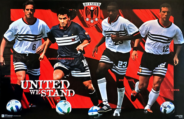 DC United "United We Stand" MLS Action Poster (Harkes, Etcheverry, Pope, Agoos) - Costacos 1997