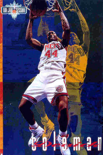 Derrick Coleman "NBA Jam Session" (1993) New Jersey Nets Poster - Costacos Brothers