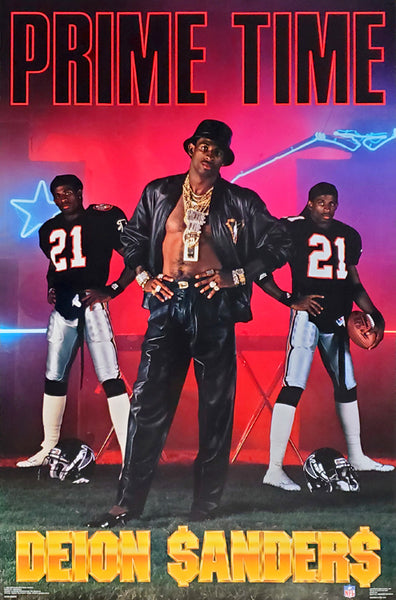 Deion Sanders "PRIME TIME" Atlanta Falcons NFL Football Poster - Costacos Brothers 1990