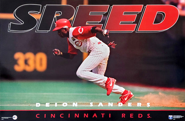 Deion Sanders "SPEED" Cincinnati Reds MLB Action Poster - Costacos Brothers 1994