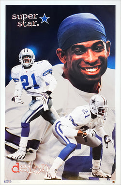 Deion Sanders "Superstar" Dallas Cowboys NFL Football Poster - Costacos Brothers 1995