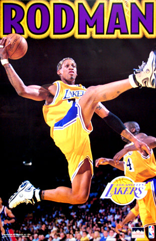 Dennis Rodman "Golden Fly" Los Angeles Lakers Poster - Starline Inc. 1999