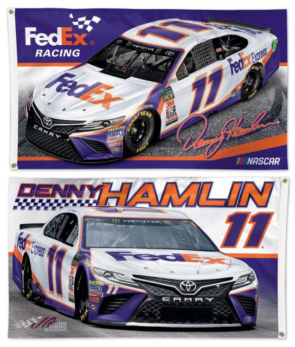 Denny Hamlin NASCAR #11 FedEx Toyota Camry Huge 3' x 5' Deluxe Flag - Wincraft 2019