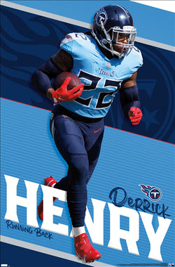 Derrick Henry "Power On" Tennessee Titans Running Back Action NFL Football Poster - Costacos 2022