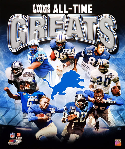 Detroit Lions "All-Time Greats" (9 Legends) Premium Poster Print - Photofile Inc