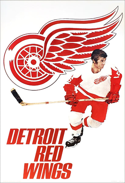 Detroit Red Wings 1973 Logo Art Vintage Original 23x35 Poster - Sportsgraphics Inc.