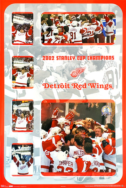 Detroit Red Wings "Raise the Cup" 2002 Stanley Cup Champions Commemorative Poster - Costacos