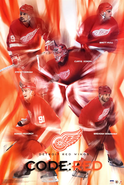 Detroit Red Wings "Code Red" Superstar Collage Poster - Starline 2002