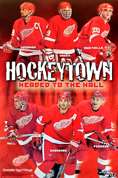 Detroit Red Wings "Headed to the Hall" 6 Legends NHL Hockey Poster - Starline 2001