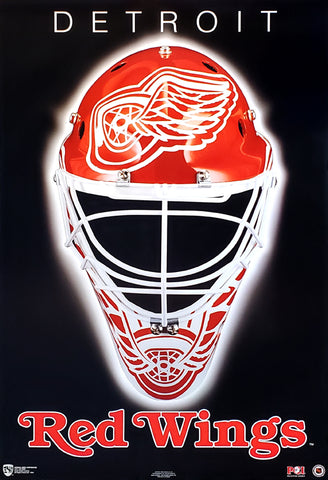 Detroit Red Wings "Classic Mask" NHL Hockey Official Team Logo Theme Wall POSTER - Norman James 1994