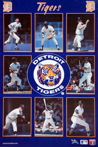 Detroit Tigers "Superstars" 8-Player MLB Action Poster (1987) - Starline Inc.