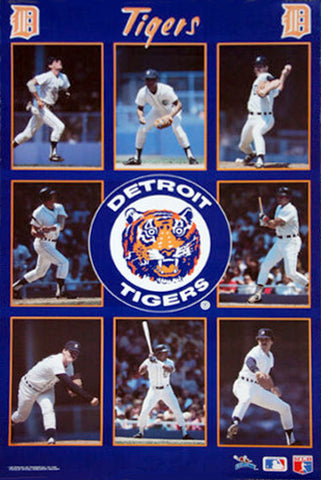 Detroit Tigers "Superstars" 8-Player MLB Action Poster (1987) - Starline Inc.