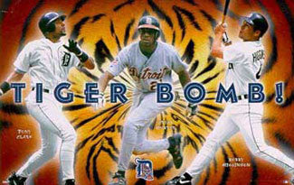Detroit Tigers "Tiger Bomb" MLB Action Poster (1998) - Costacos Brothers